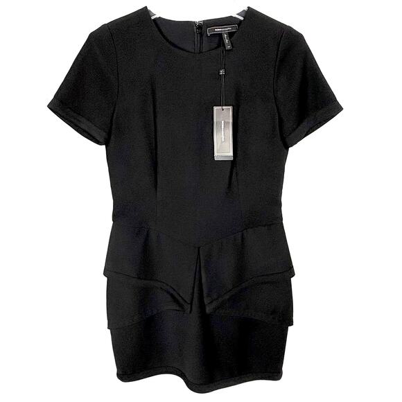 BCBG MaxAzria Womens Madalyn Mini Dress Polyester Rayon Stretch Black Size 2 - Picture 2 of 13